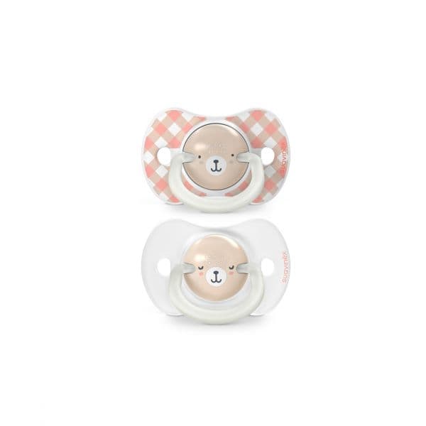Suavinex 2 Chupetas Silicone SX Pro Wild & Free Night  0-6M Rosa/Coral