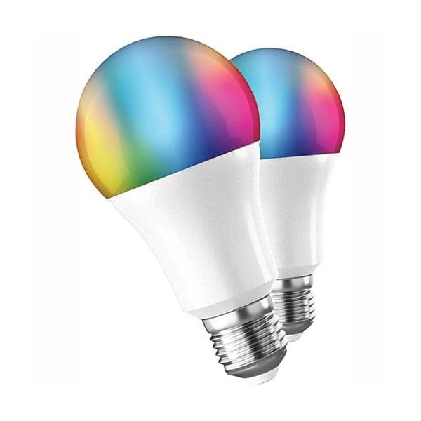 Lâmpadas Muvit RGB + CCT 9 W E27 800lm - 2 uni.