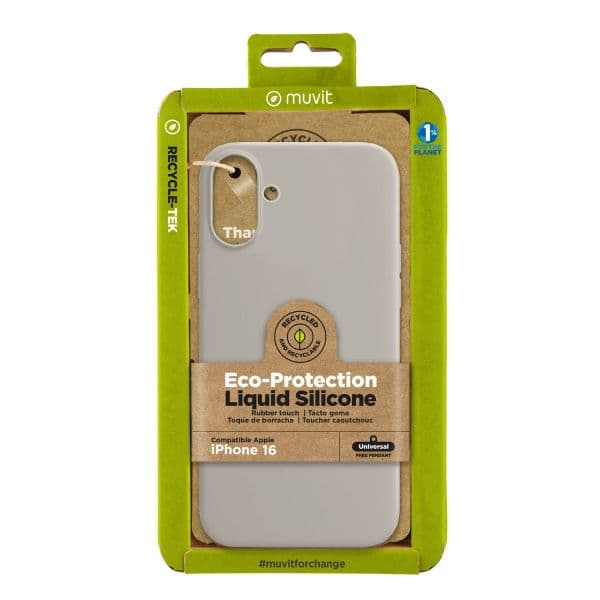 Muvit Capa Recycletek Liquid Silicone para iPhone 16 Nude