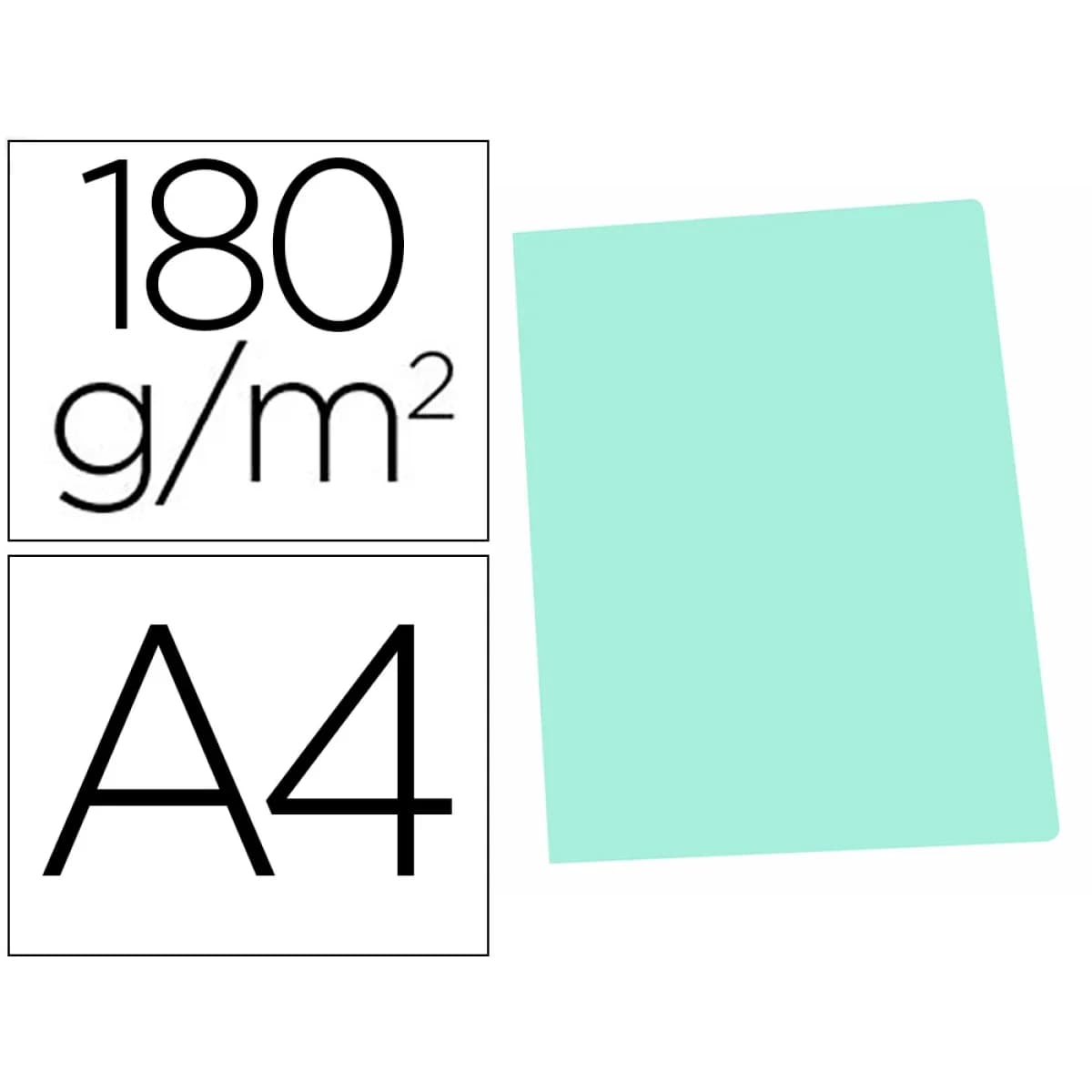 Classificador gio cartolina din a4 verde pastel 180 gr – 50 unidades