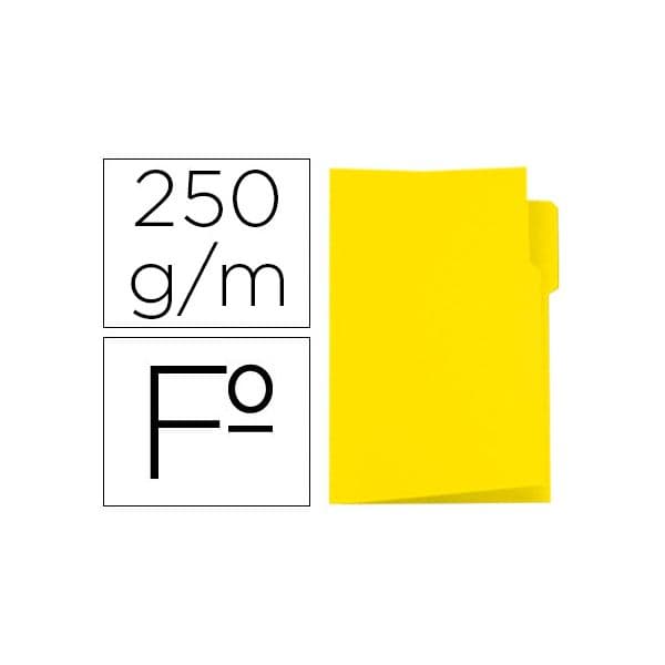 Gio Classificador de Cartolina Folio Pestana Esquerda 250 g/m2 Amarelo 50 Un.
