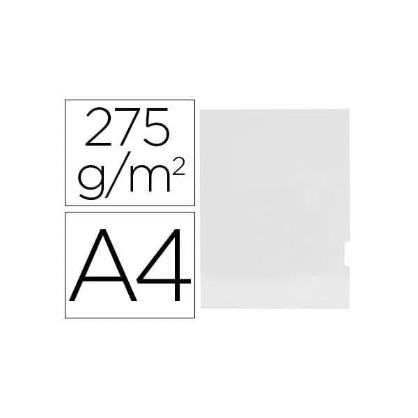 Gio Classificador de Cartolina Plastificada Apresentação 2 Abas Din A4 Branco 275g/m2 Pack 25 Un.