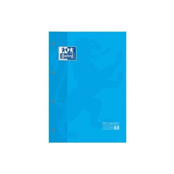 Oxford Recarga Cor 1 Din a4+ 80 Folhas 90 Gr Quadricula 5 mm 4 Furos Cor Turquesa Turquesa