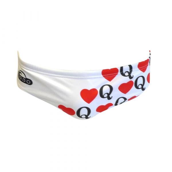 Turbo Heart Queen Swimming Brief Branco 4XL Homem