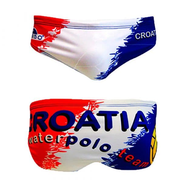 Turbo Croatia Waterpolo Swimming Brief Vermelho,Branco,Azul 5XL Homem