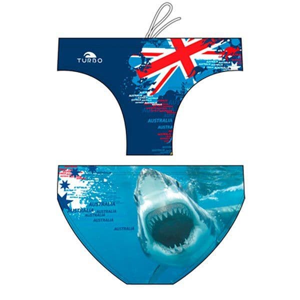 Turbo Shark Australia 2015 Waterpolo Swimming Brief Azul M Homem