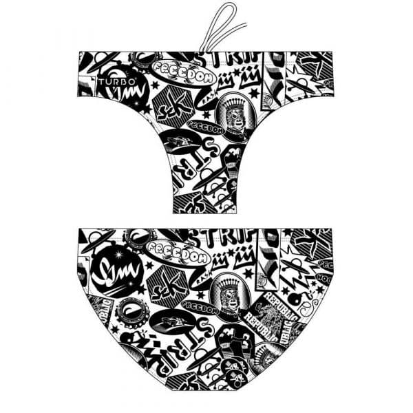 Turbo Stickers Swimming Brief Branco,Preto 2XL Homem