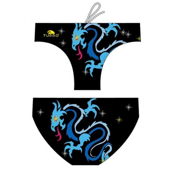 Turbo Dragon Swimming Brief Azul,Preto 4XL Homem