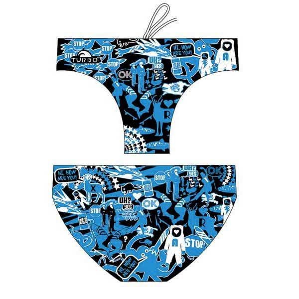 Turbo Mural Swimming Brief Azul,Preto 3XL Homem