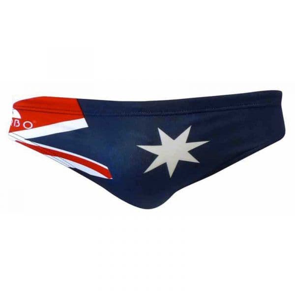 Turbo Australia Flag Swimming Brief Vermelho,Azul 3XL Homem