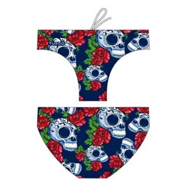 Turbo Roses & Skulls Swimming Brief Azul 3XL Homem