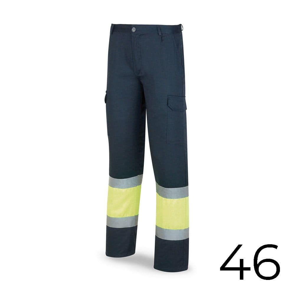CALÇAS POLIÉSTER/ALGODAO BICOLOR ALTA VISIBILIDADE AZUL/AMARELO T