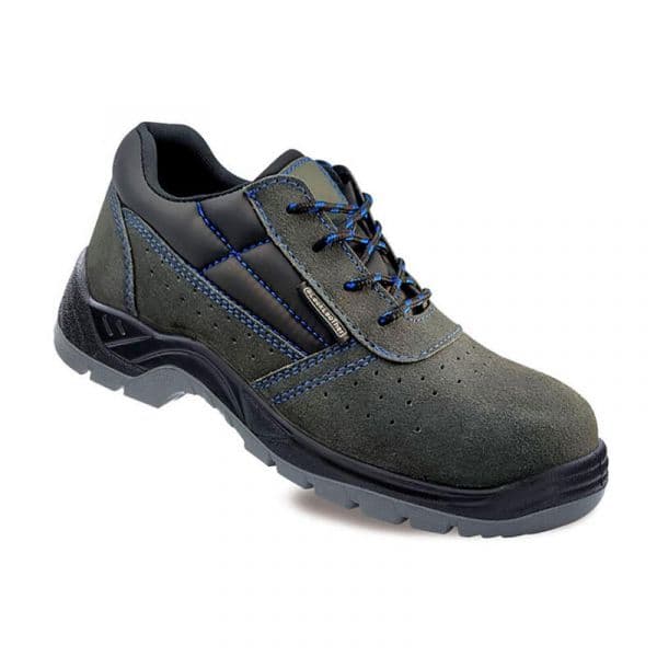 Blackleather Sapato de Segurança S1P Perfurado Metalfree Camurça/Couro Preto 43