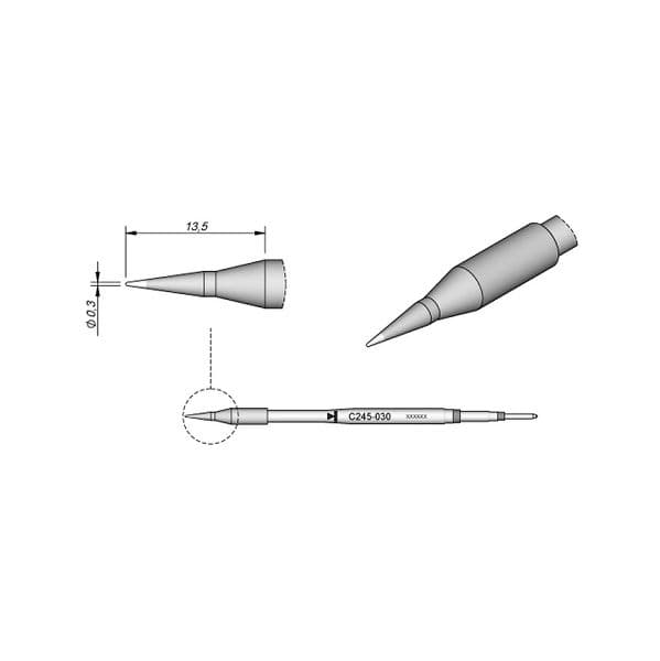 JBC Ponta 0.3mm Jbc C245-030