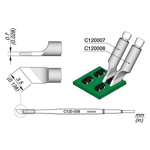 JBC Ponta p/ Micro Pinças PA120-A 3,5mm - C120-008