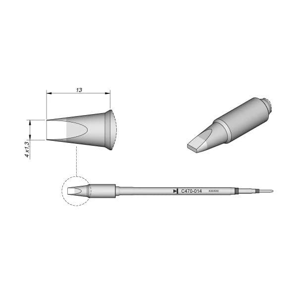 JBC Ponta P/ Utensilio de Mão T470-FA (4 X 1,3mm) C470-014