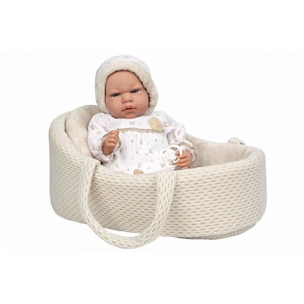 Arias Boneca Elegance Andie com Alcofa Mecanismo De Choro E Mala 40 cm Beige