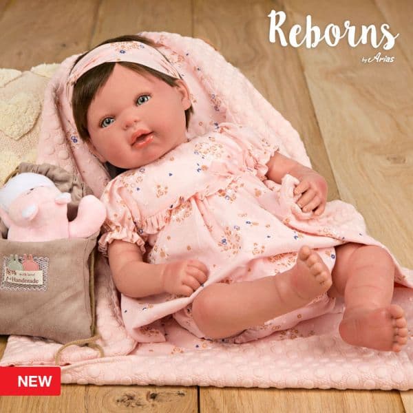 Arias Reborns 45 cm Esther com Manta, Peluche e Bolsa - AR98083