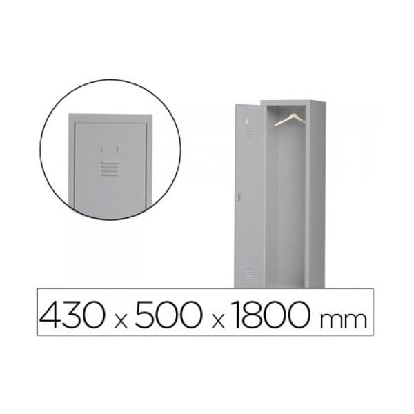 Rocada Cacifo Metálico Soldado 1 Módulo 1 Porta 43x50x180 cm Cinza RAL 7035