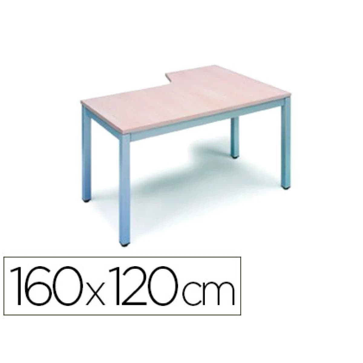 Ala para mesa rocada serie executive 160×120 cm esquerda acabamento ad01 aluminio/faia