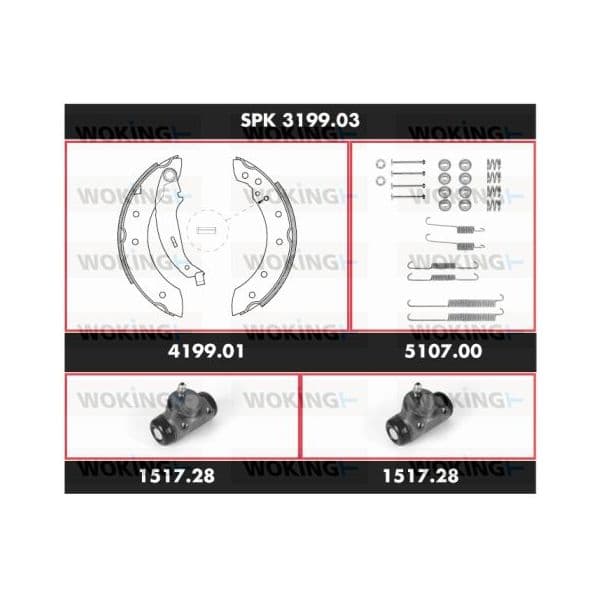 Woking Jogo de Travões, Travões de Tambor - SPK3199.03