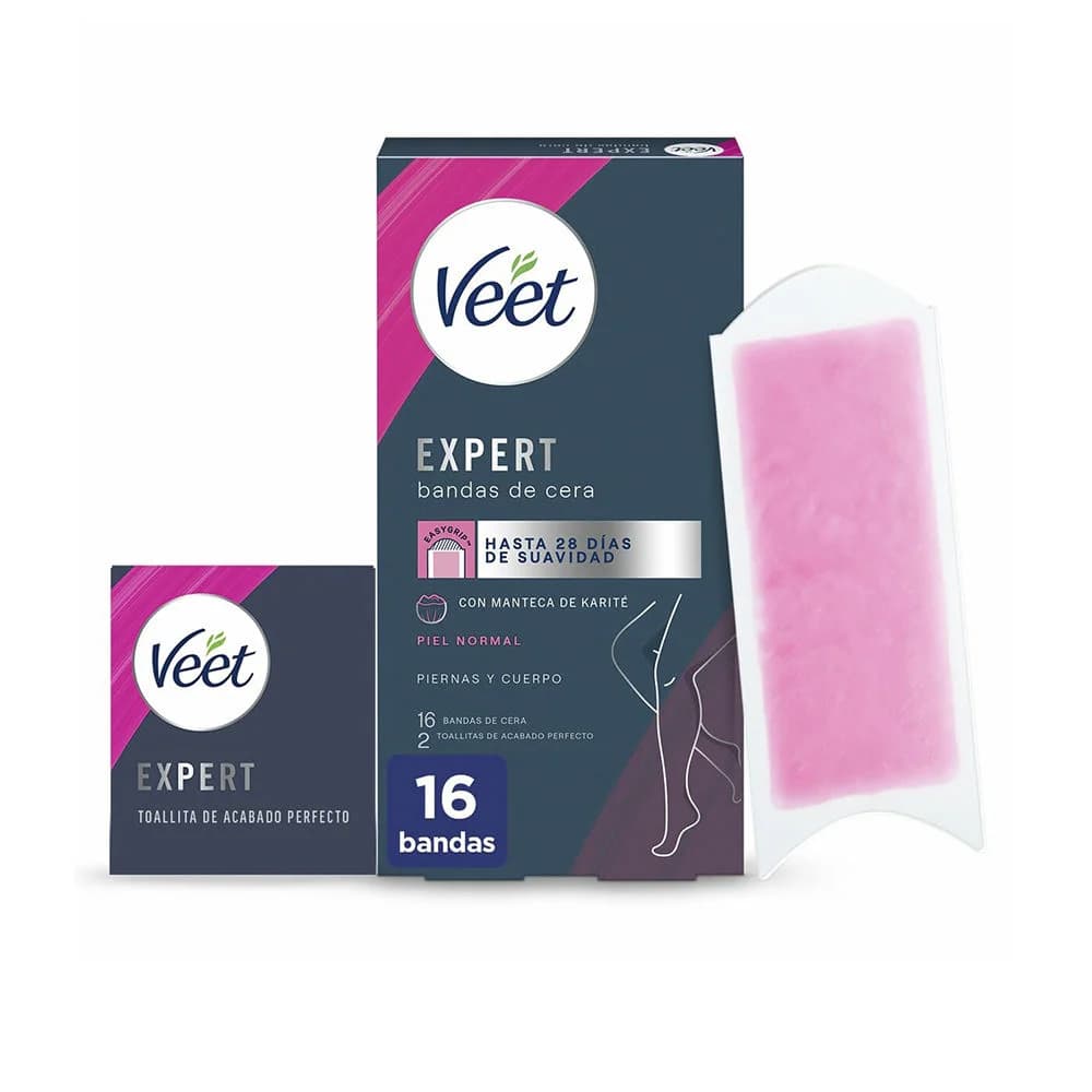 Veet Expert Body Bandas de Cera Pele Normal 16 Unidades