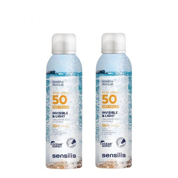Protetor Solar Sensilis Body Spray SPF50 Toque Seco 2x200ml