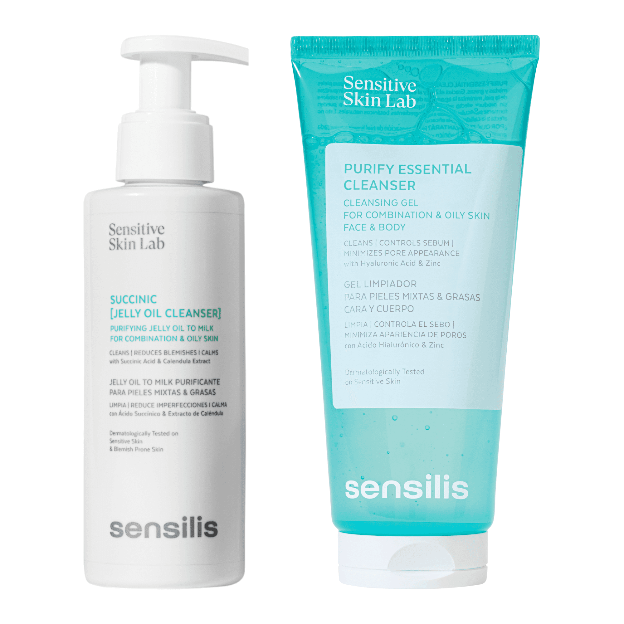 Sensilis Purify Essential Gel 200ml + Sensilis Succinic Jelly Cleansing Oil]150ml