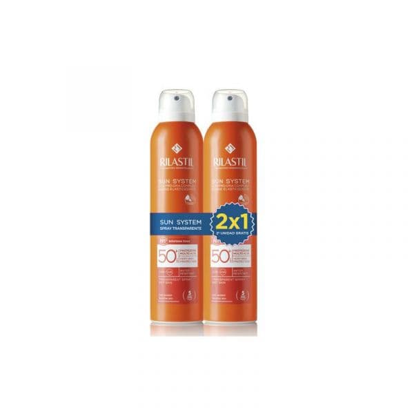 Protetor Solar Rilastil Sun System Spray Transparente SPF50+ 2x200ml