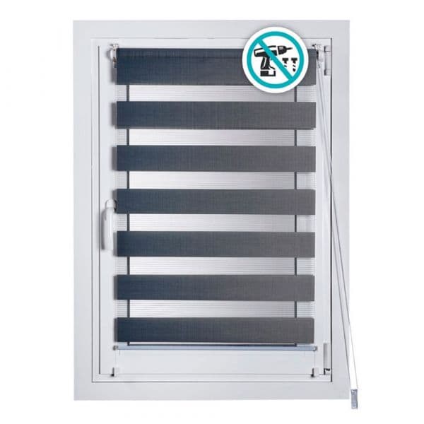 Cintacor Estore de Rolo Cup&Fix Noite&Dia 150x180cm Prateado