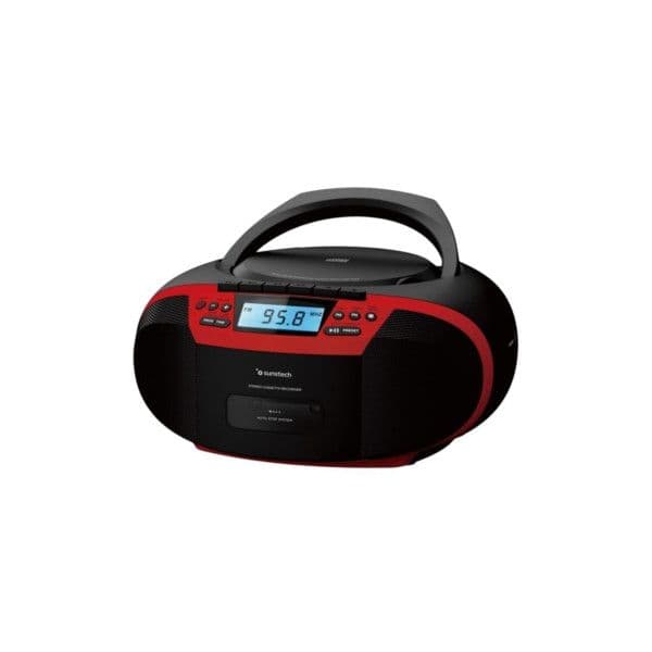 Sunstech Rádio CD Cassete Bluetooth USB CXUM54BTRD Vermelho