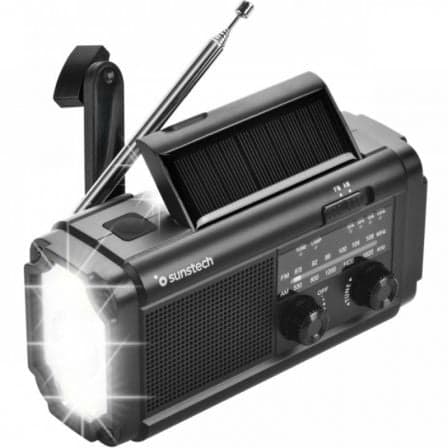 Sunstech Rádio Portátil RPE25 AM/FM Lanterna SOS Preto