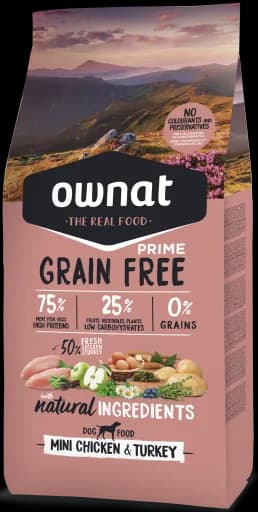 Ownat Grain Free Prime Cão Mini Adult Chicken&Turkey