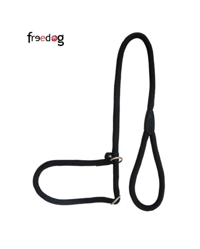 Freedog Coleira Redondo Nylon Trela Preta 120x0,8 cm