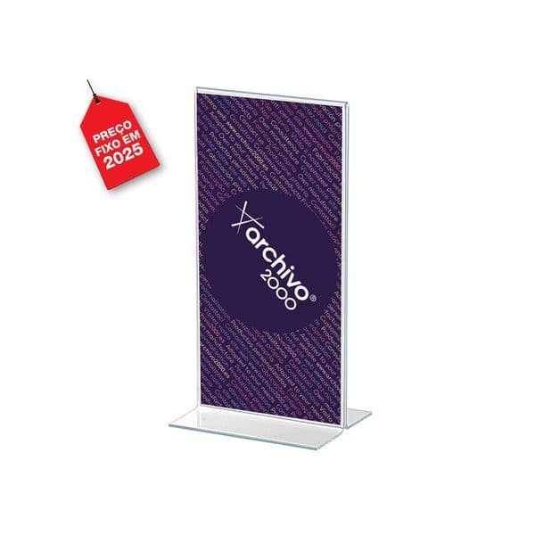 Archivo 2000 Expositor Porta Folhetos T Vertical Transparente