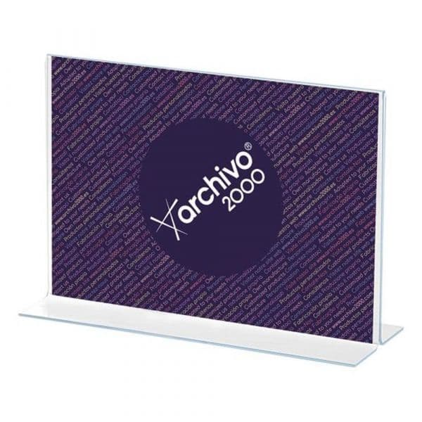 Archivo 2000 Expositor Porta Folhetos 2 Faces A3 em T Horizontal Transparente