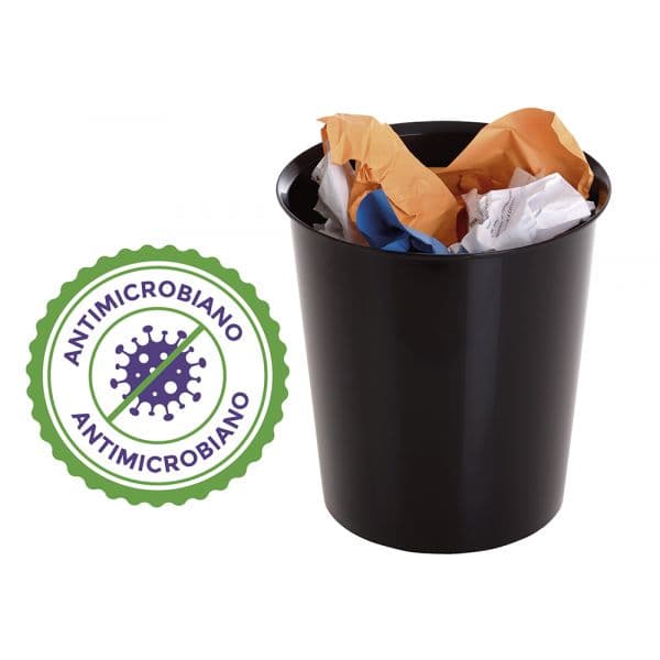 Archivo 2000 Cesto de Plástico Antimicrobiana Sanitized Preto 16 Litros