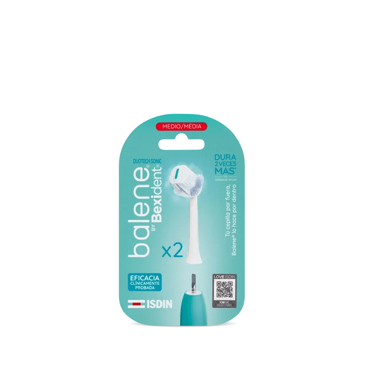 Isdin Recargas para Escova de Dentes Balene by Bexident Duotech Sonic Média 2 Unidades