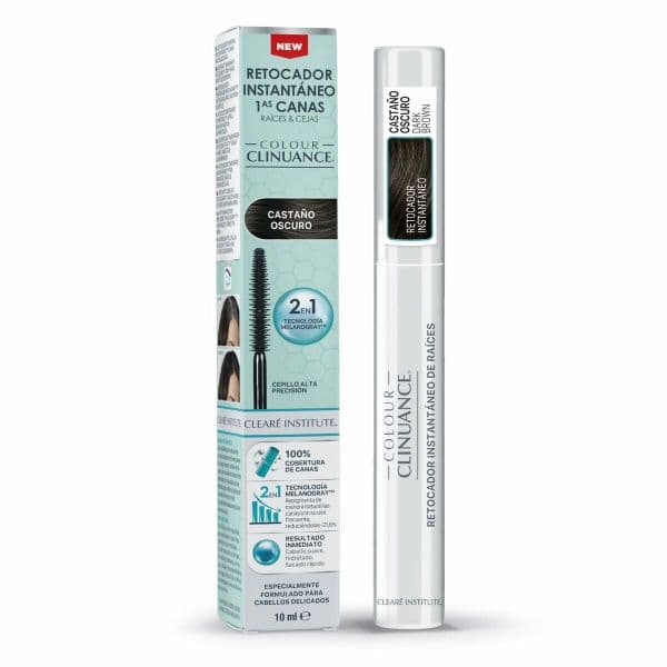 Clearé Institute Colour Clinuance Retocador Instantâneo de Raízes e Sobrancelhas Castanho Escuro 10 ml