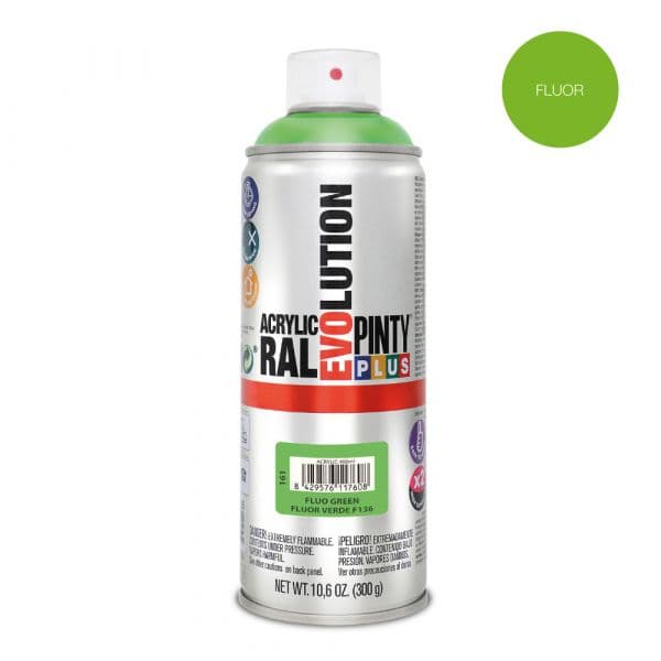 Pinty Plus Tinta En Spray Pintyplus Evolution 520cc Fluor.verde f136 - 95778