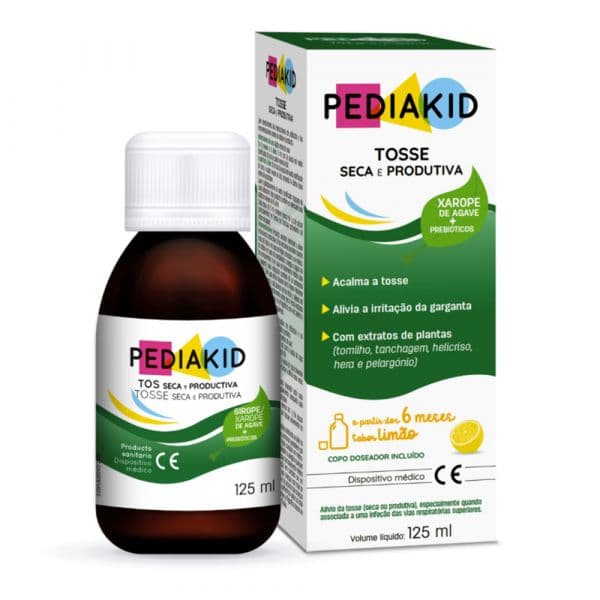 Pediakid Tosse Seca e Produtiva Xarope Limão 125ml