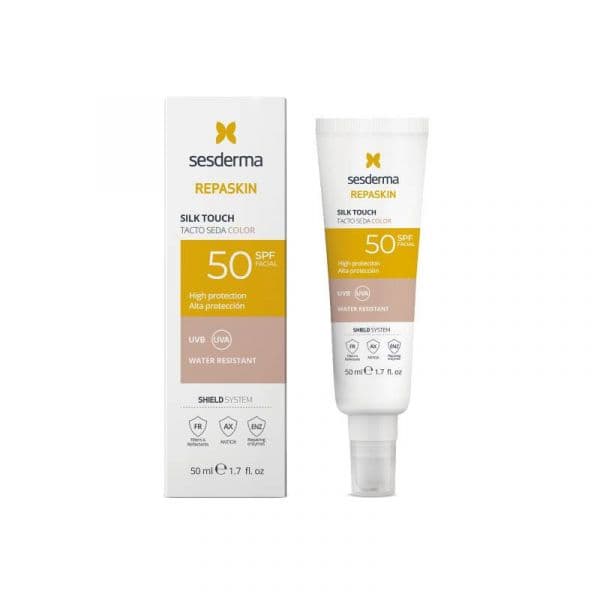 Protetor Solar Sesderma Repaskin com Cor Toque Seda 50+ 50ml