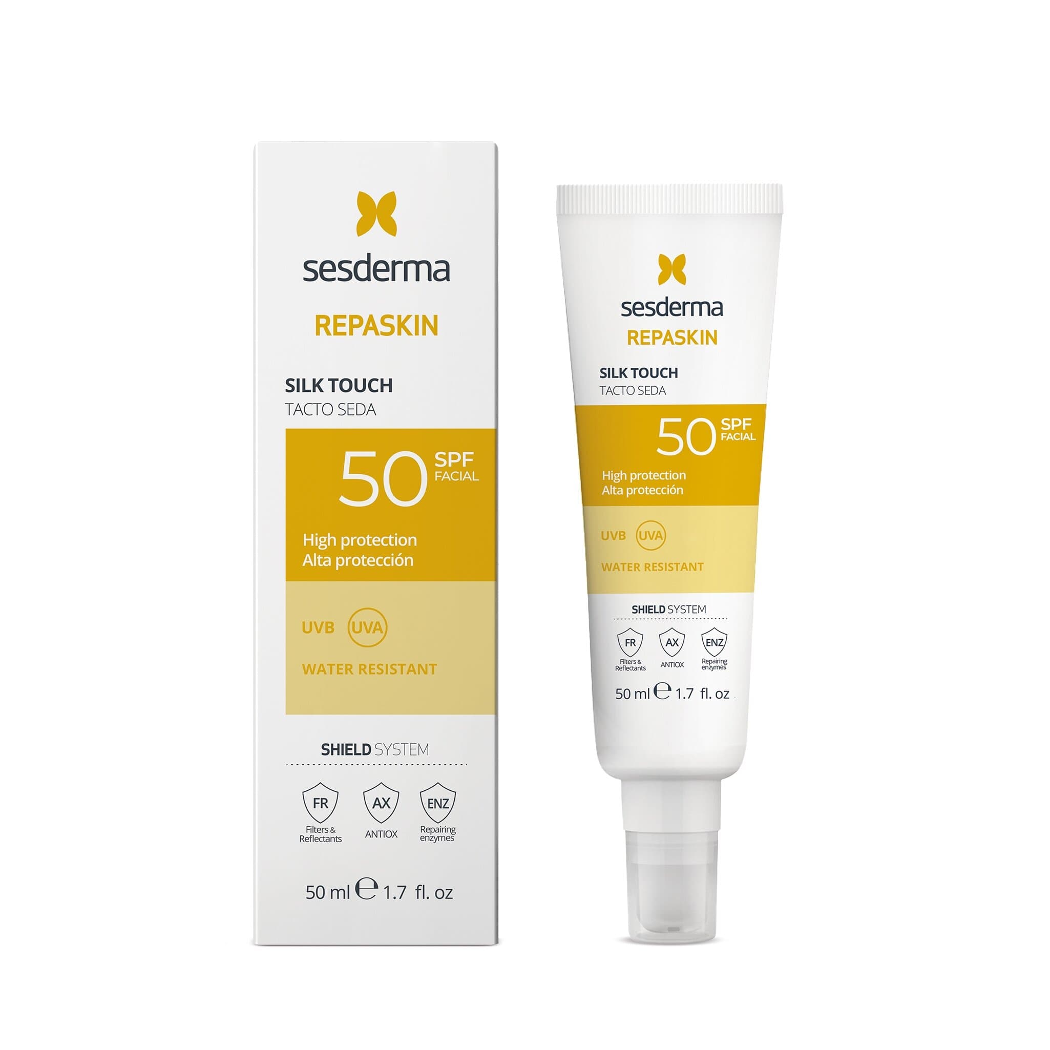 Protetor Solar Sesderma Repaskin DNA Repair Gel Toque Sedoso SPF50 50ml