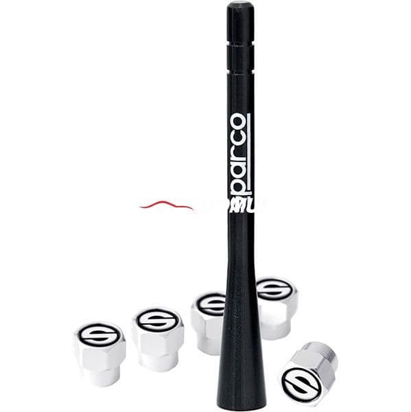 Sparco Antena C/ 5 Tampas de Válvula Incluidas Corsa Preto - 27.SPC1417