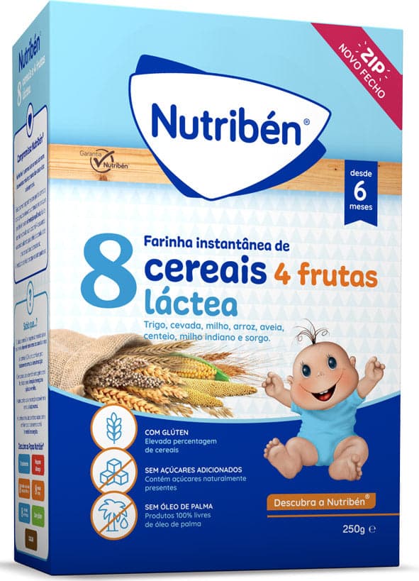 NUTRIBEN FARINHAS 8 CEREAIS 4 FRUTA LACTEA 250G