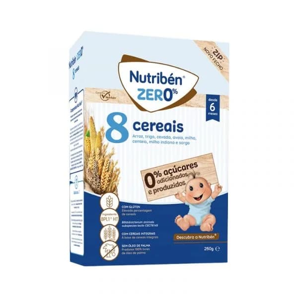 Nutribén Papa 8 Cereais Zer0% Não Láctea 6m+ 250g