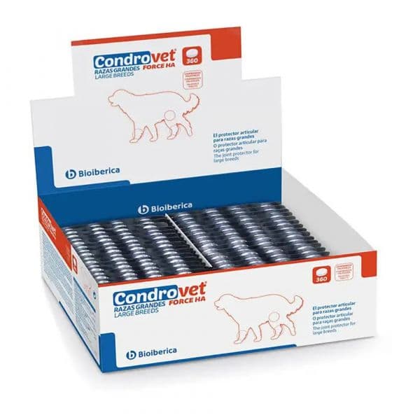 Bioiberica Condrovet Force HA Suplemento Articular Cães Raças Grandes 360 Comprimidos