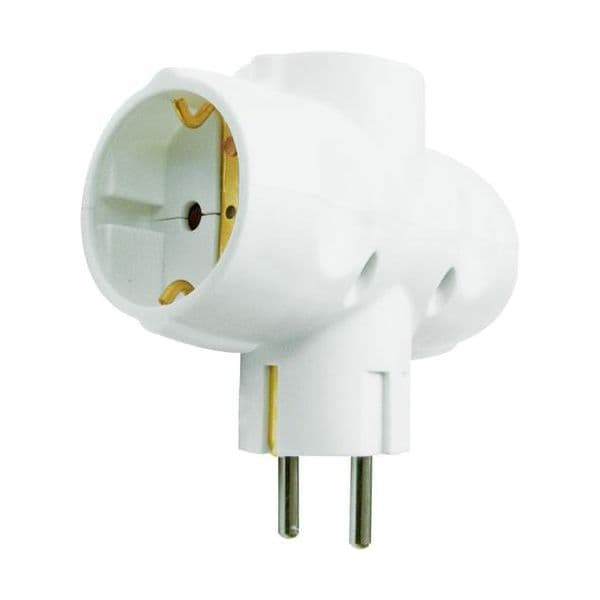 Garza Home Adaptador Doble Lateral 3 Tomadas Protección Infantil