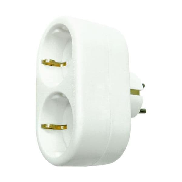 Garza Home Regleta Ladrón 2 Tomadas de Corriente e Adaptador Frontal