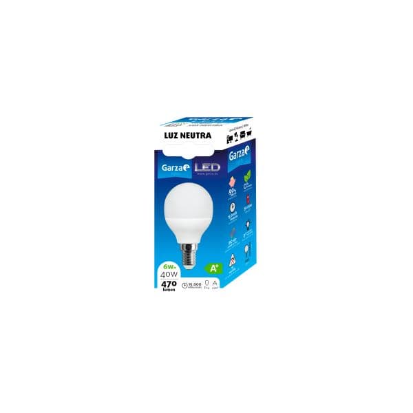 Garza Lighting, Lâmpada LED Esférica 8W, E14, 220º, 810 lúmenes, 6500 K, Luz Fría 461031